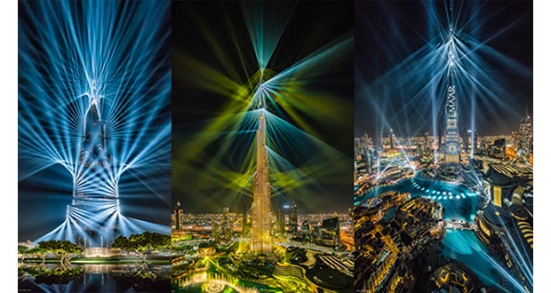 نمای نورپردازی برج خلیفه